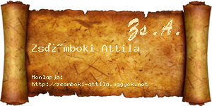 Zsámboki Attila névjegykártya